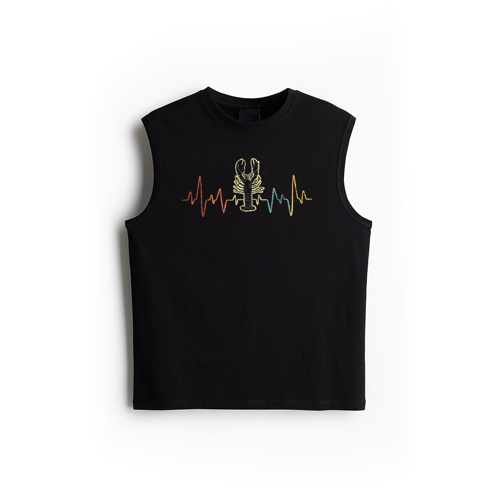 Retro Heartbeat Lobster Lover Funny Lobster Vintage Tank Top