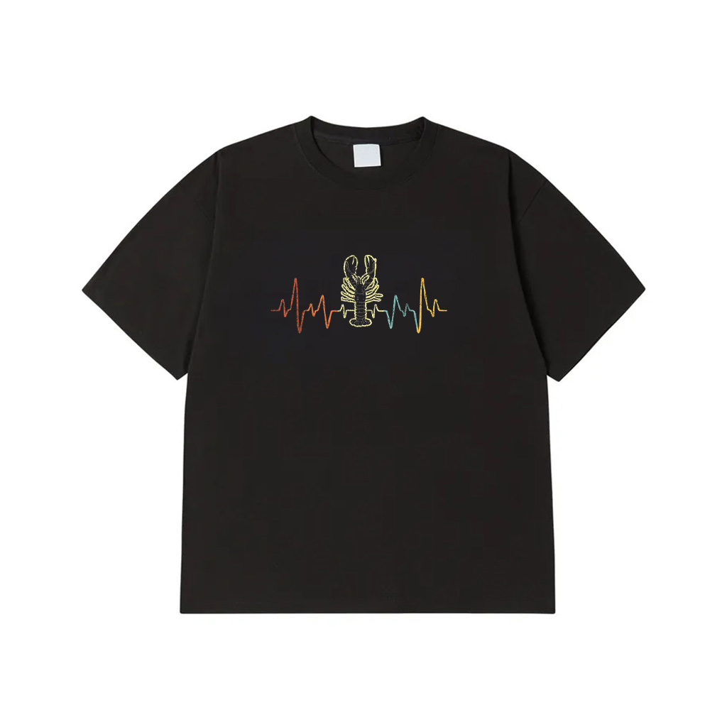Retro Heartbeat Lobster Lover Funny Lobster Vintage T-Shirt
