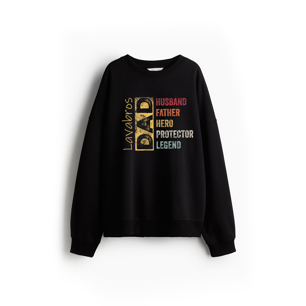 Retro Husband Father Hero Protector Legend Father Day Dad Sweatshirt