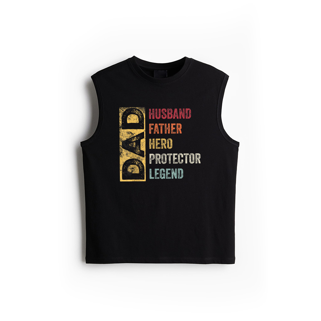 Retro Husband Father Hero Protector Legend Father Day Dad Tank Top