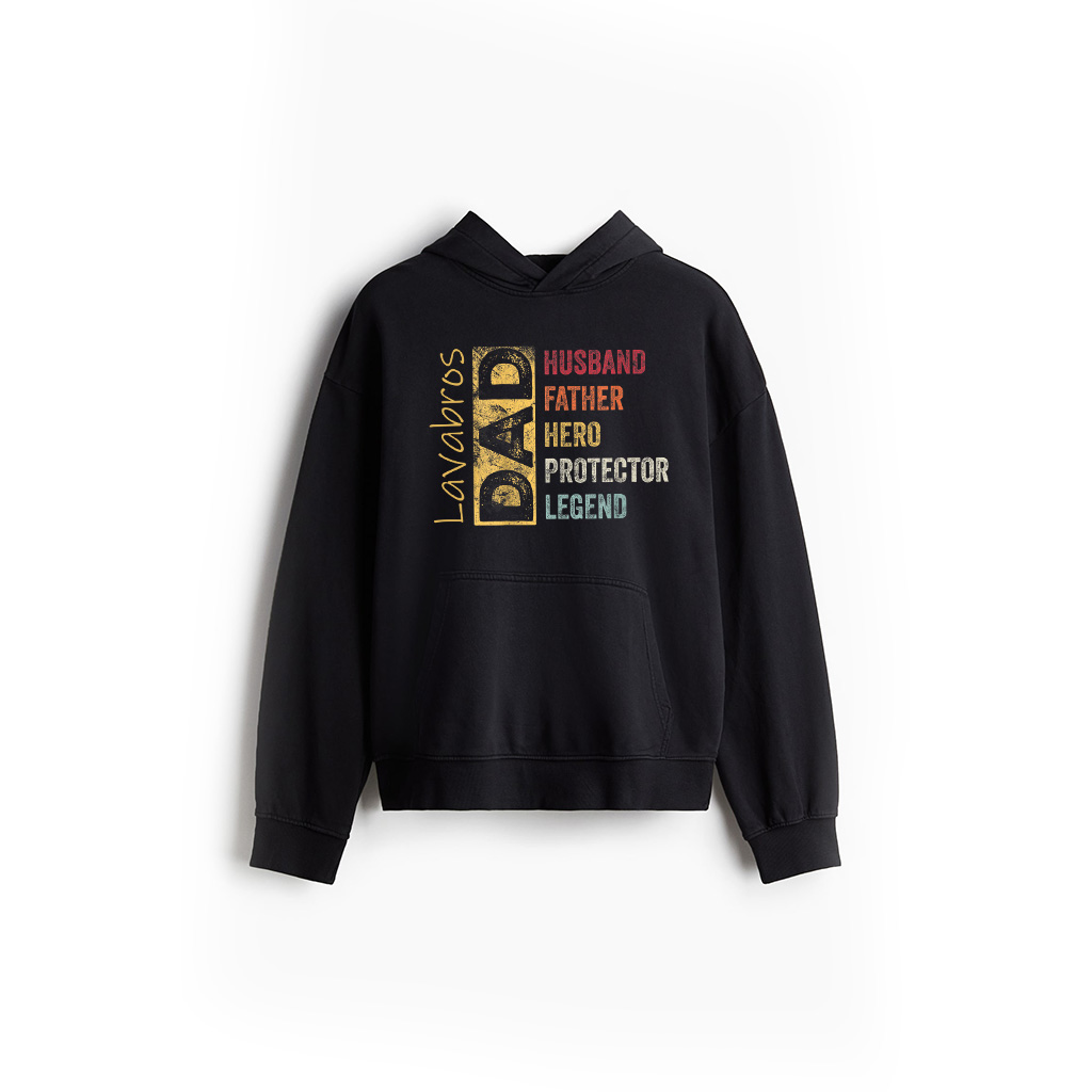Retro Husband Father Hero Protector Legend Father Day Dad Hoodie