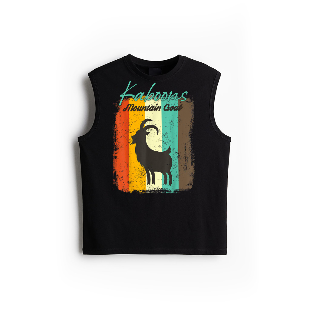 Retro Mountain Goat Silhouette Vintage Nature Style Tank Top
