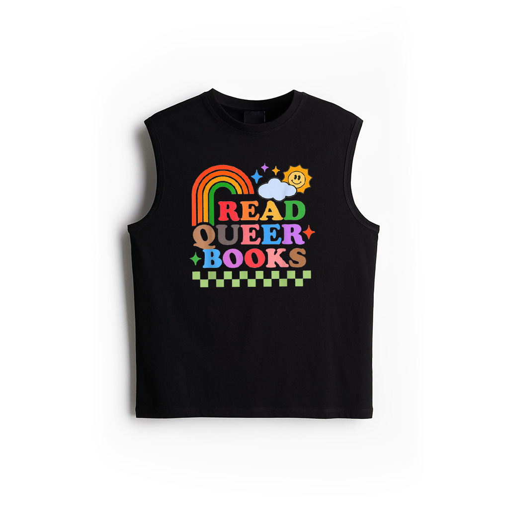 Retro Read Queer Books LGBTQ Books Save Lives Pride Month Tank Top