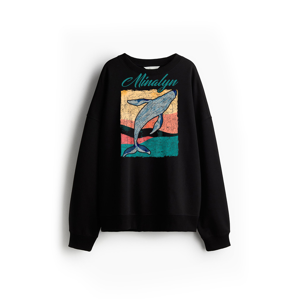 Retro Sea Creature Ocean Mammal Animal Humpback Whale Sweatshirt