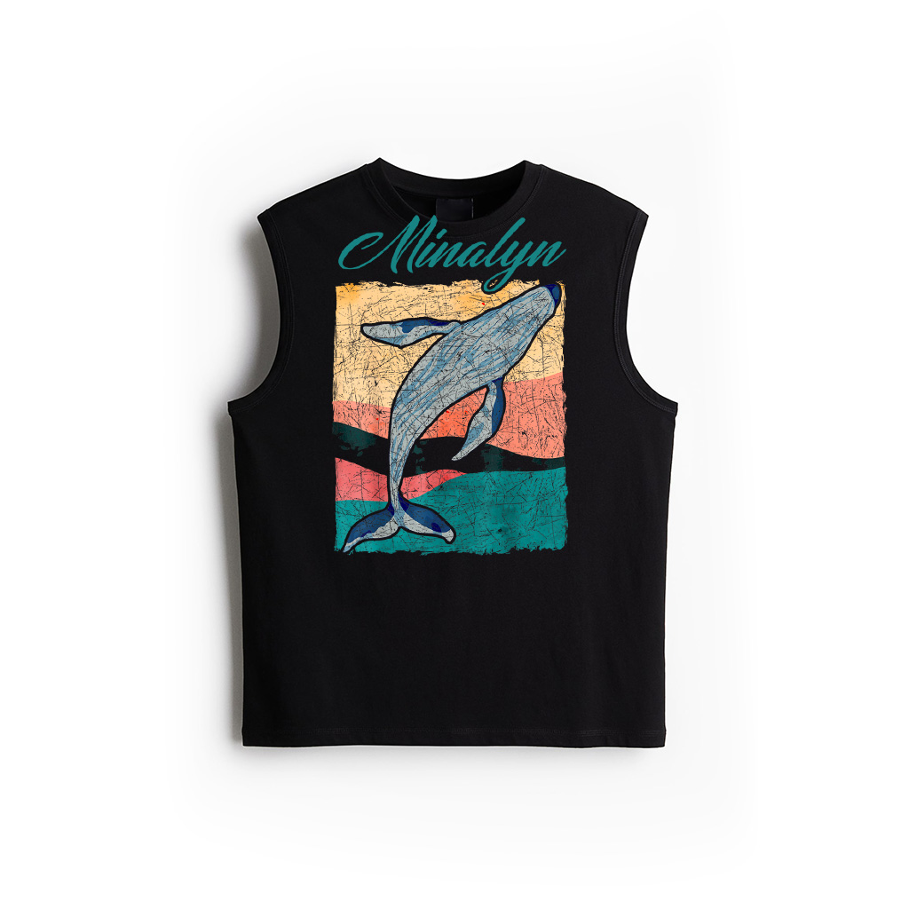 Retro Sea Creature Ocean Mammal Animal Humpback Whale Tank Top