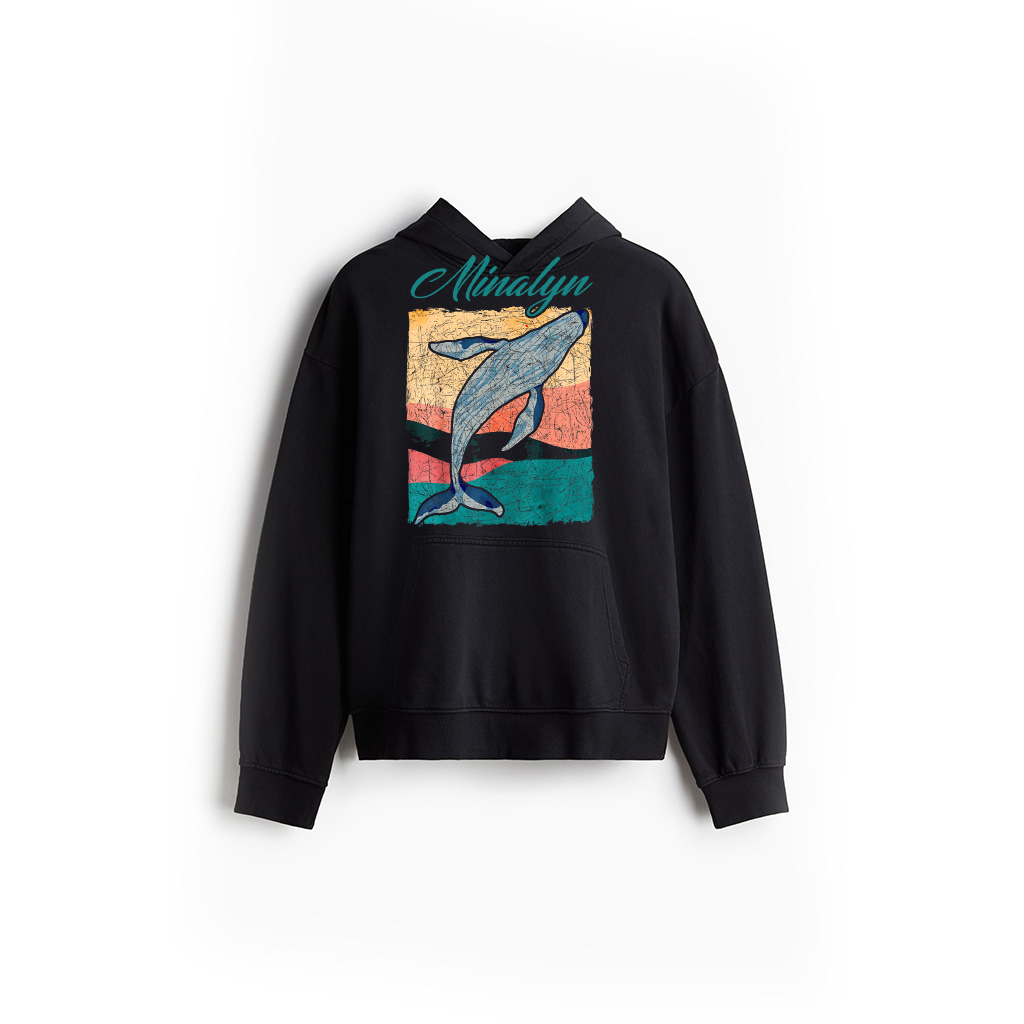 Retro Sea Creature Ocean Mammal Animal Humpback Whale Hoodie