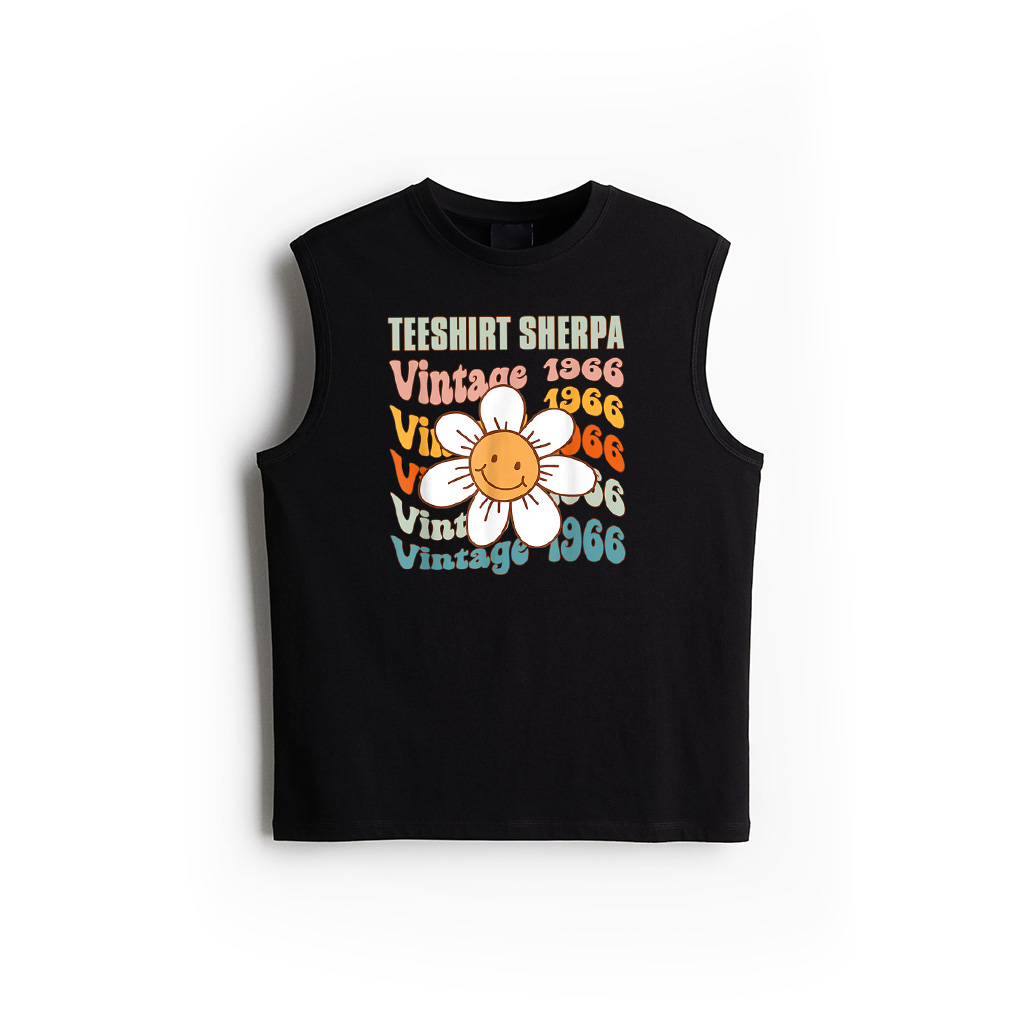 Retro Vintage 1966 57Th Birthday Smile Flower Tank Top