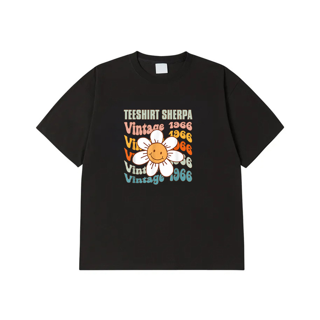 Retro Vintage 1966 57Th Birthday Smile Flower T-Shirt