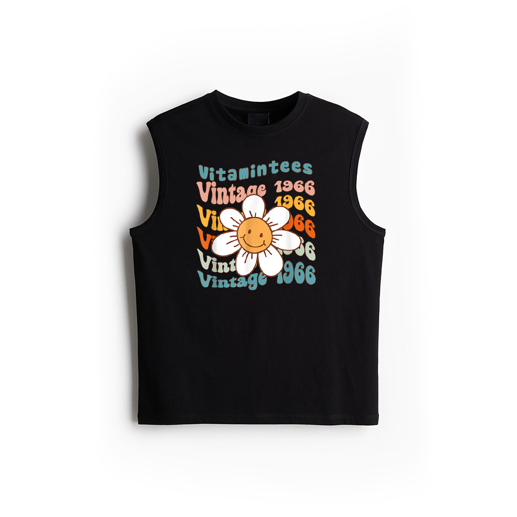 Retro Vintage 1966 57Th Birthday Smile Flower Tank Top