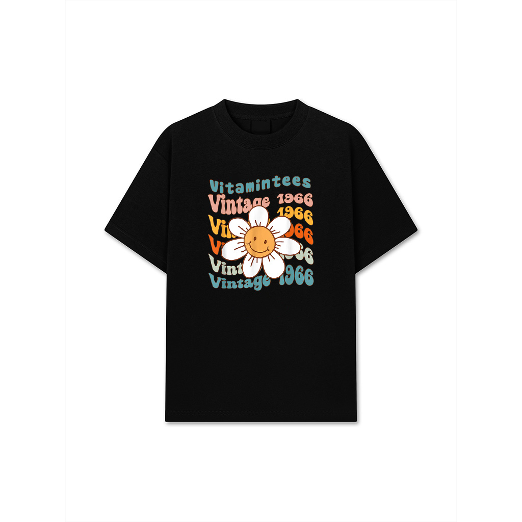 Retro Vintage 1966 57Th Birthday Smile Flower T-Shirt