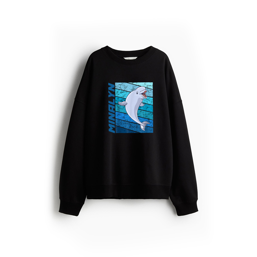 Retro Vintage Beluga Whale Ocean Mammals White Whale Sweatshirt