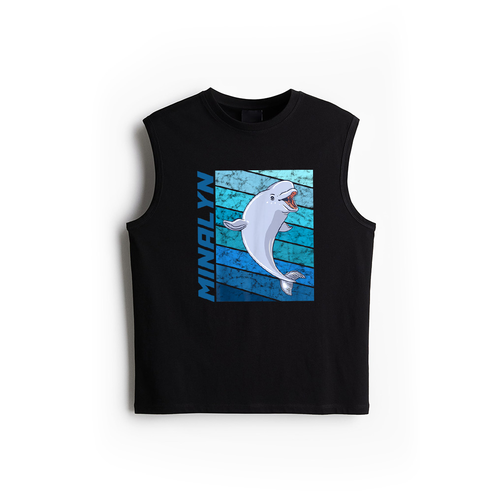 Retro Vintage Beluga Whale Ocean Mammals White Whale Tank Top