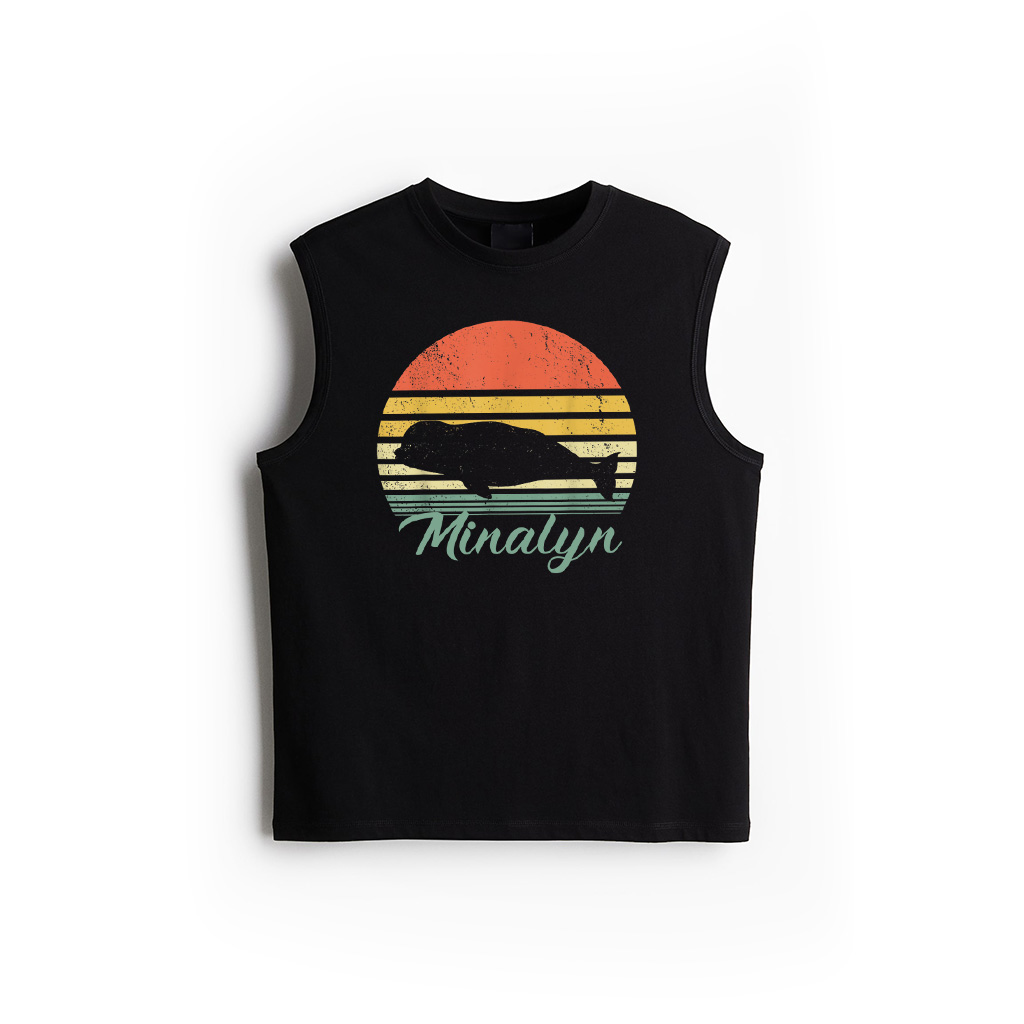 Retro Vintage Beluga Whale Silhouette Lover Tank Top