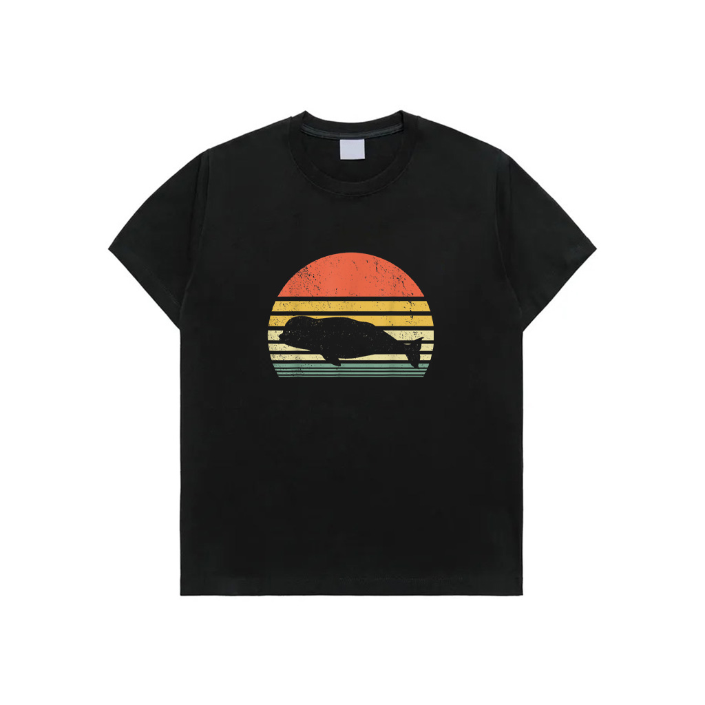 Retro Vintage Beluga Whale Silhouette Lover T-Shirt