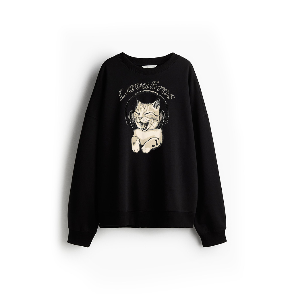Retro Vintage Cat With Headphones Sweatshirt