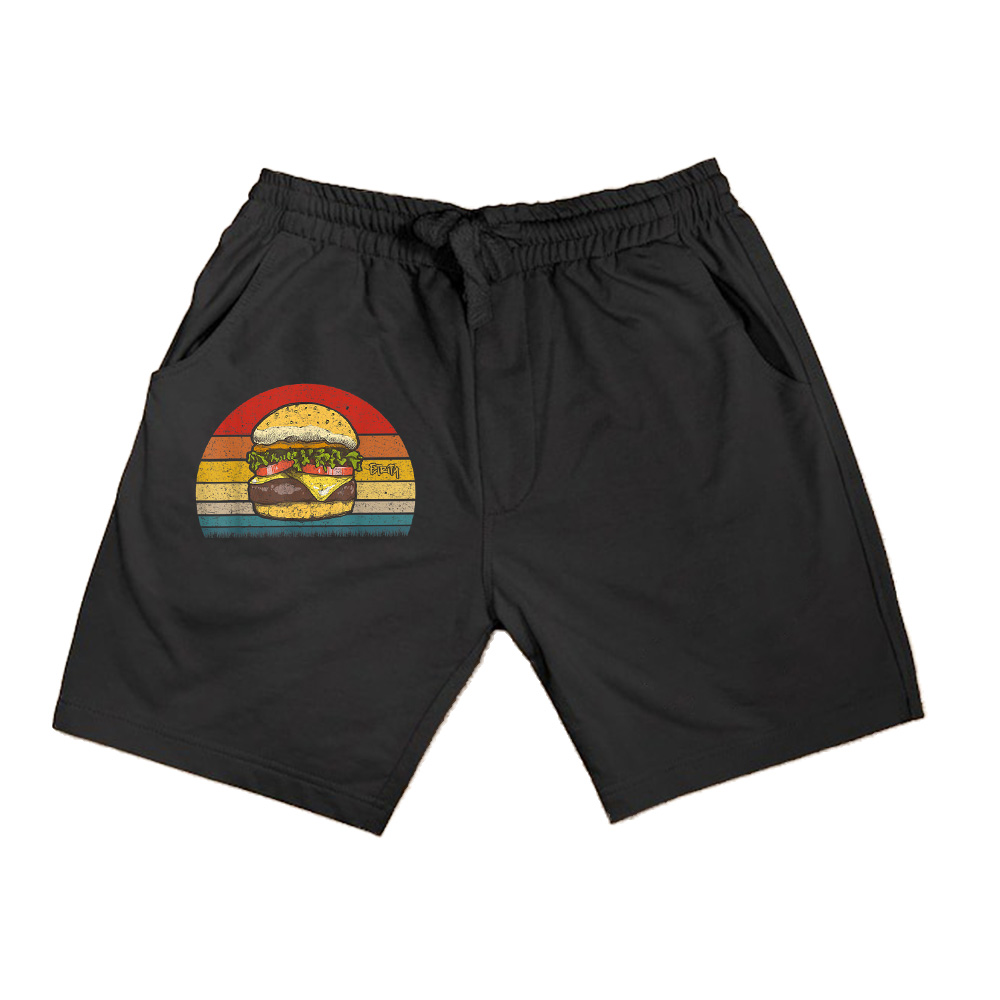 Retro Vintage Cheeseburger Design Costume Hamburger Lovers Shorts