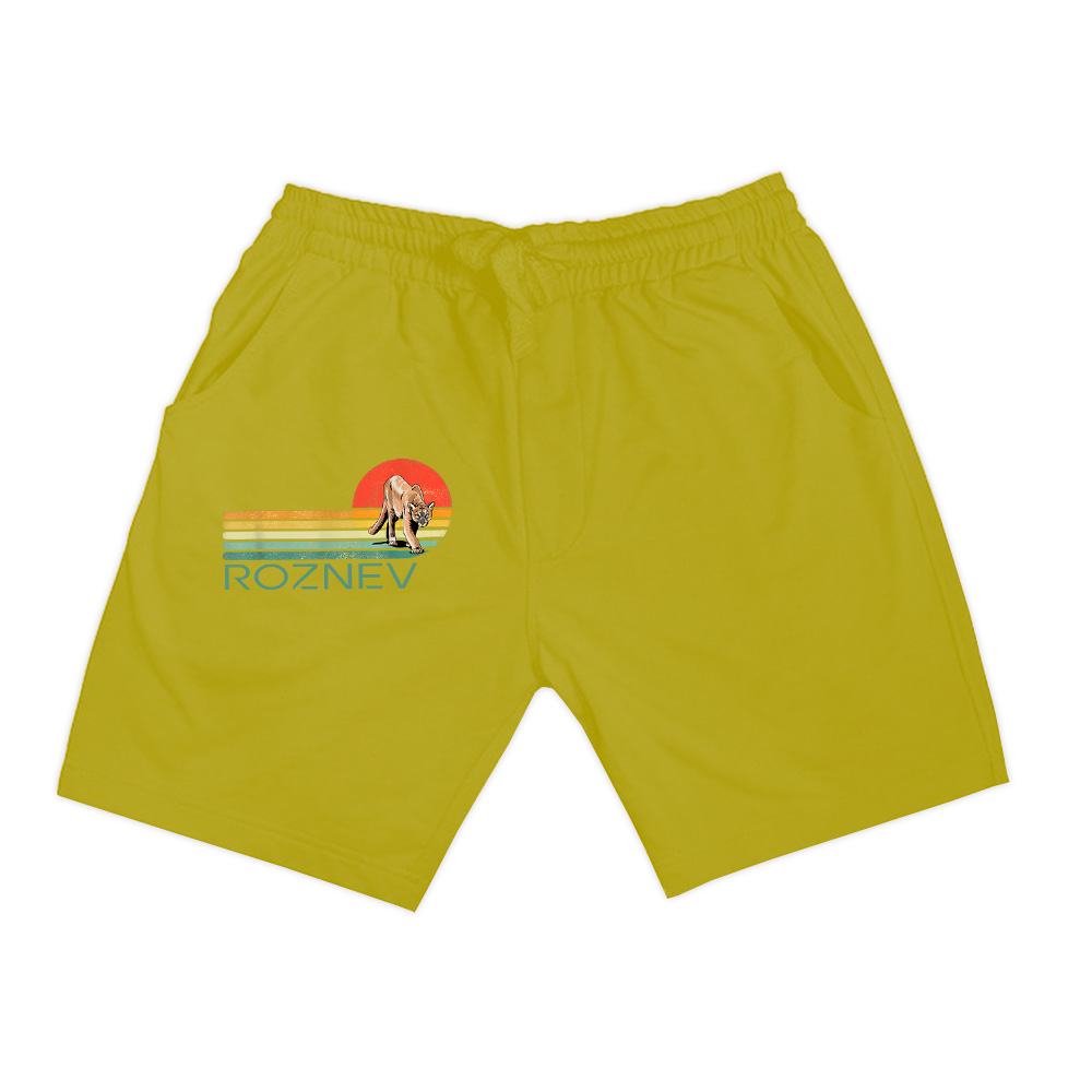 Retro Vintage Cougar Mountain Lion Large Cat Wildlife Animal Shorts,New Arrivals Retro Vintage Cougar Mountain Lion Large Cat Wildlife Animal Shorts New Arrivals