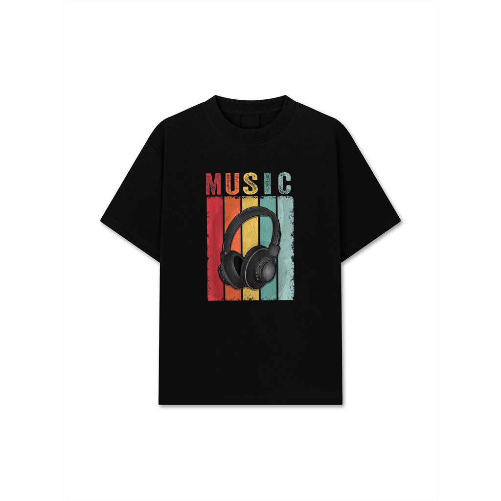 Retro Vintage DJ Record Techno Electronic Music Headphones T-Shirt