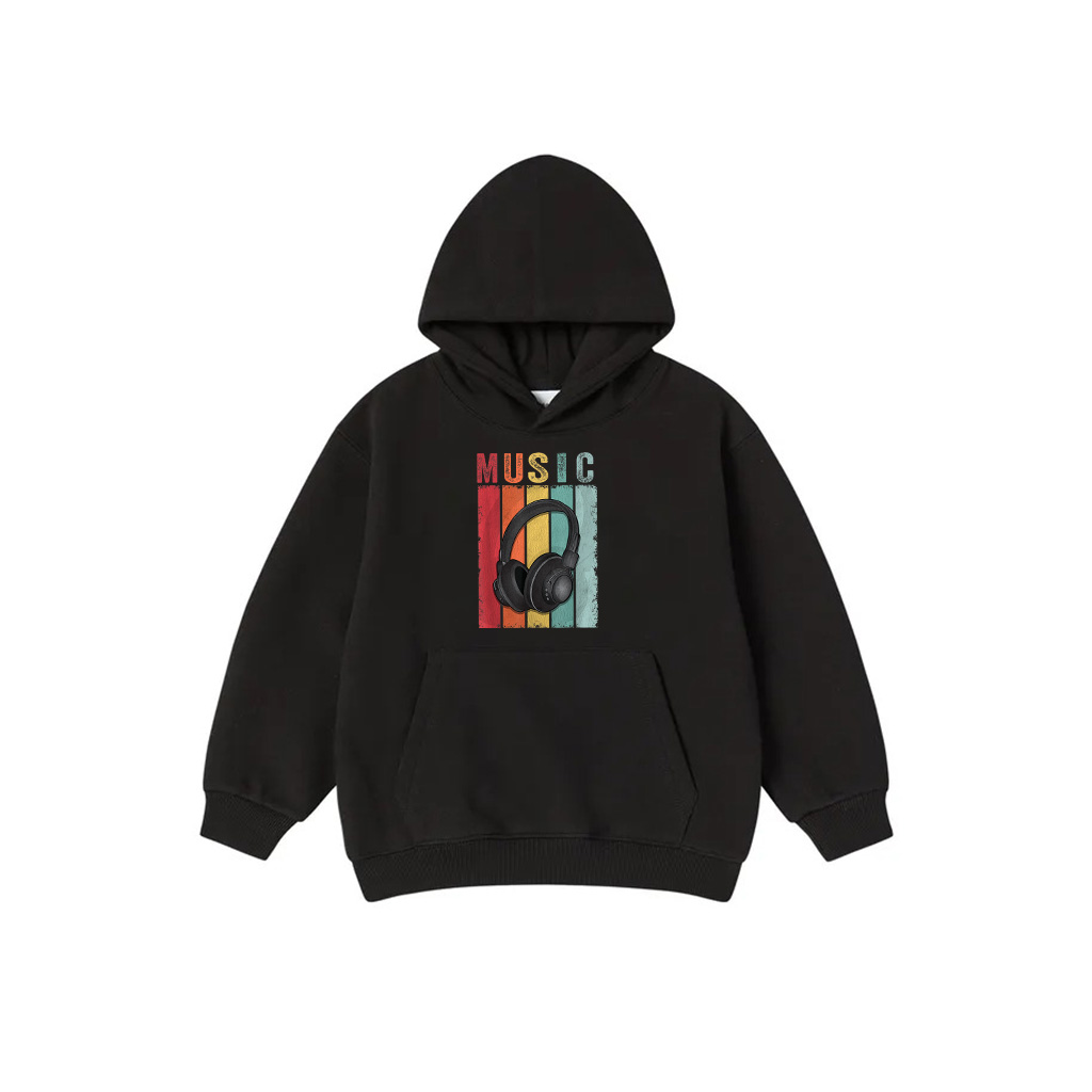 Retro Vintage DJ Record Techno Electronic Music Headphones Hoodie