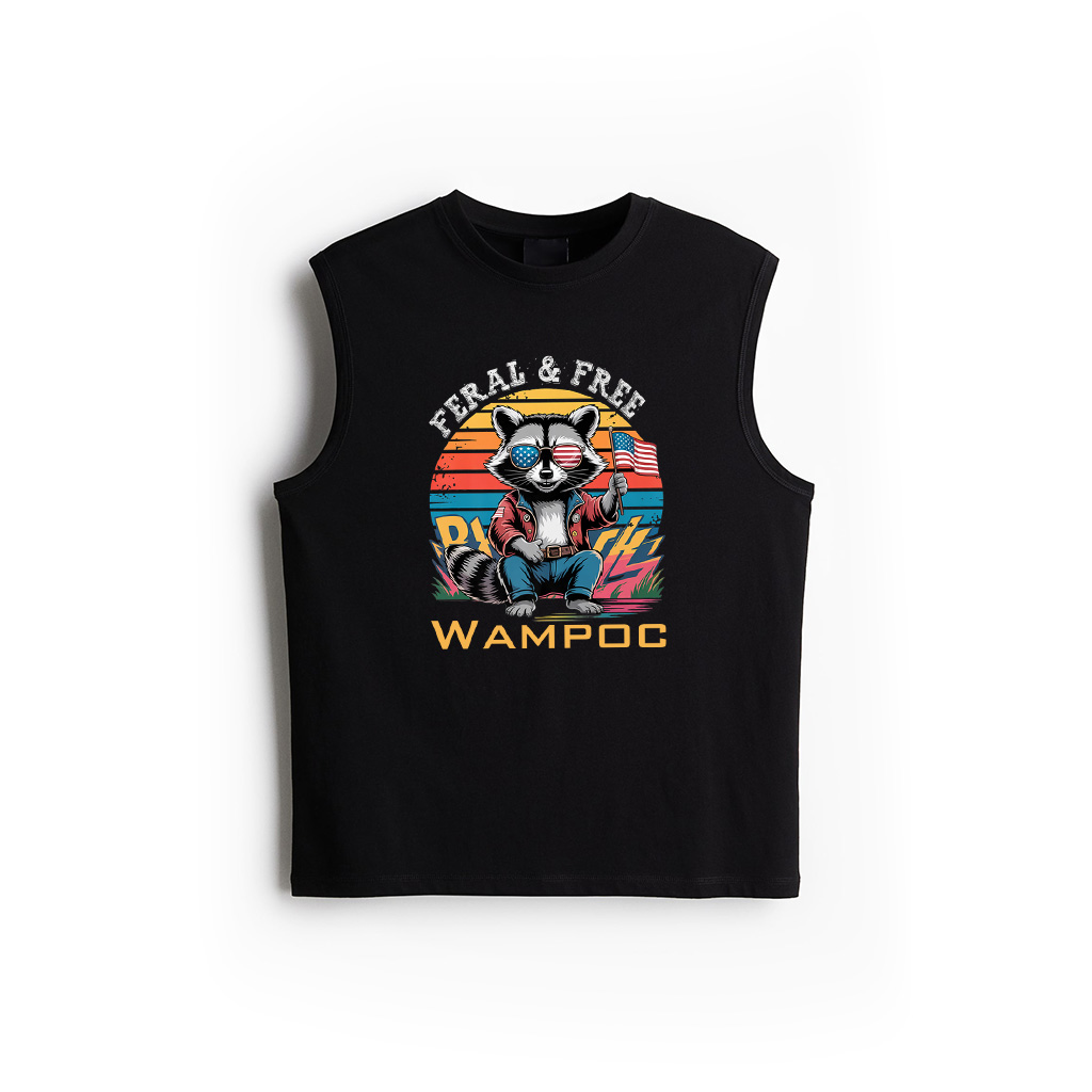 Retro Vintage Feral Free Patriotic Racoon 4Th Of July Premium Tank Top