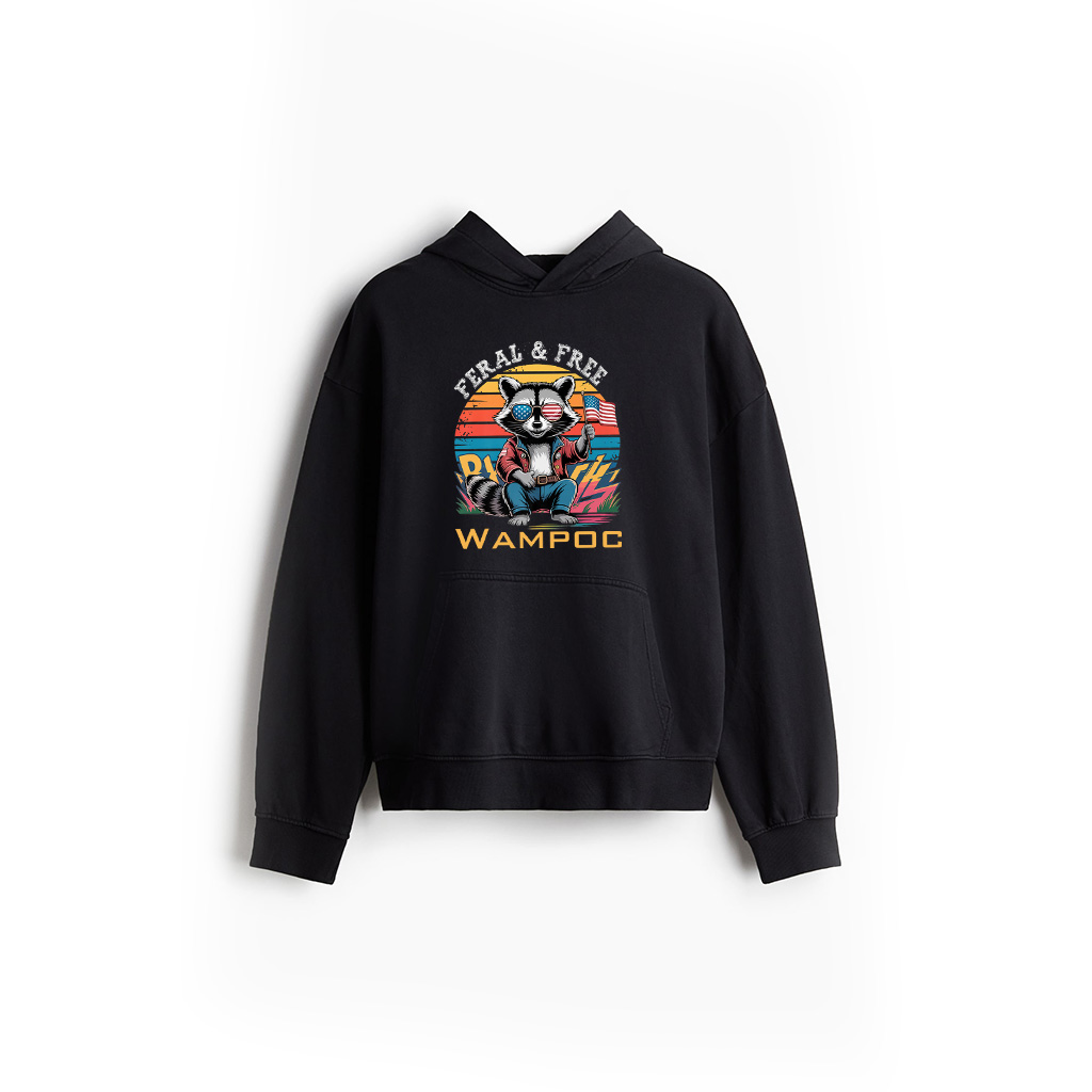 Retro Vintage Feral Free Patriotic Racoon 4Th Of July Premium Hoodie