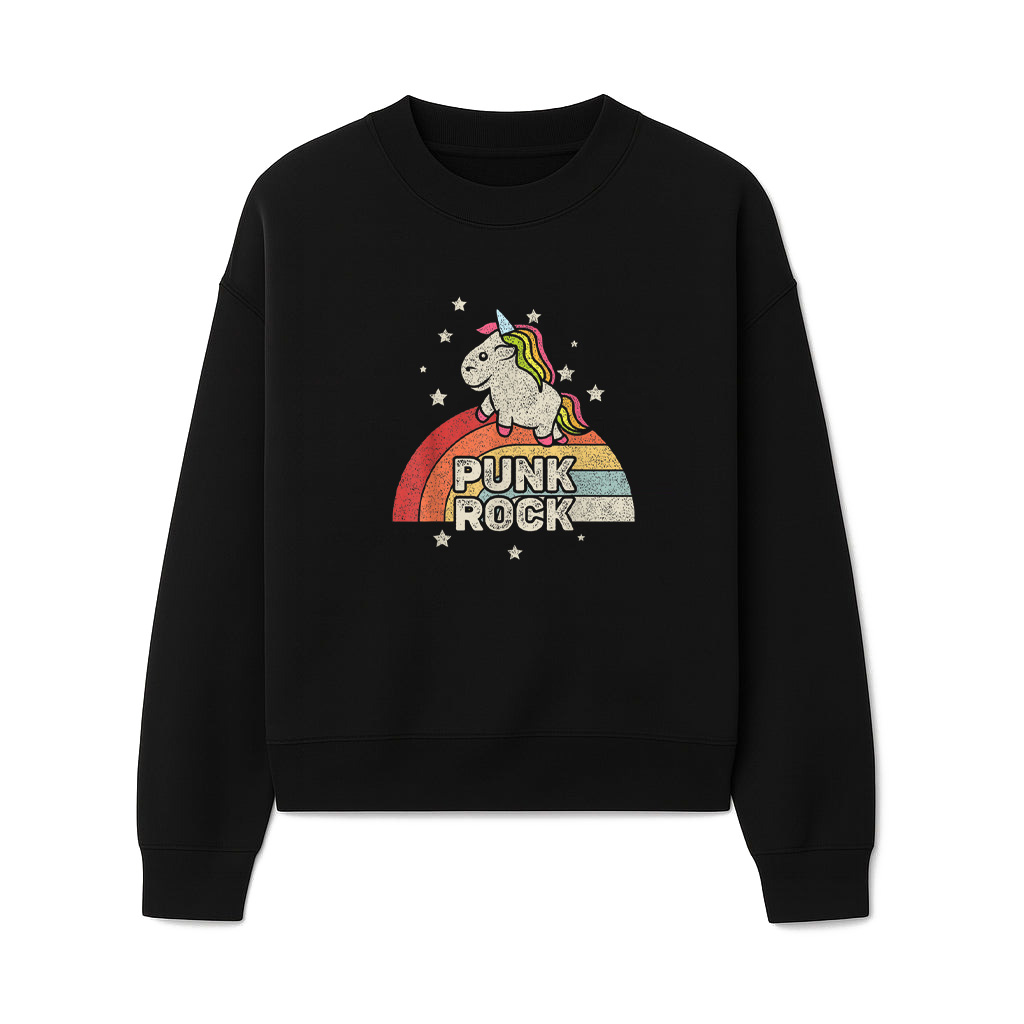 Retro Vintage Ironic Unicorn Punk Rock Music Festival Music Sweatshirts 06-10-2025