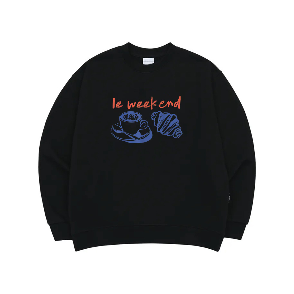 Retro Vintage Le Weekend Coffee Club Croissant Lovers Pastry Sweatshirt
