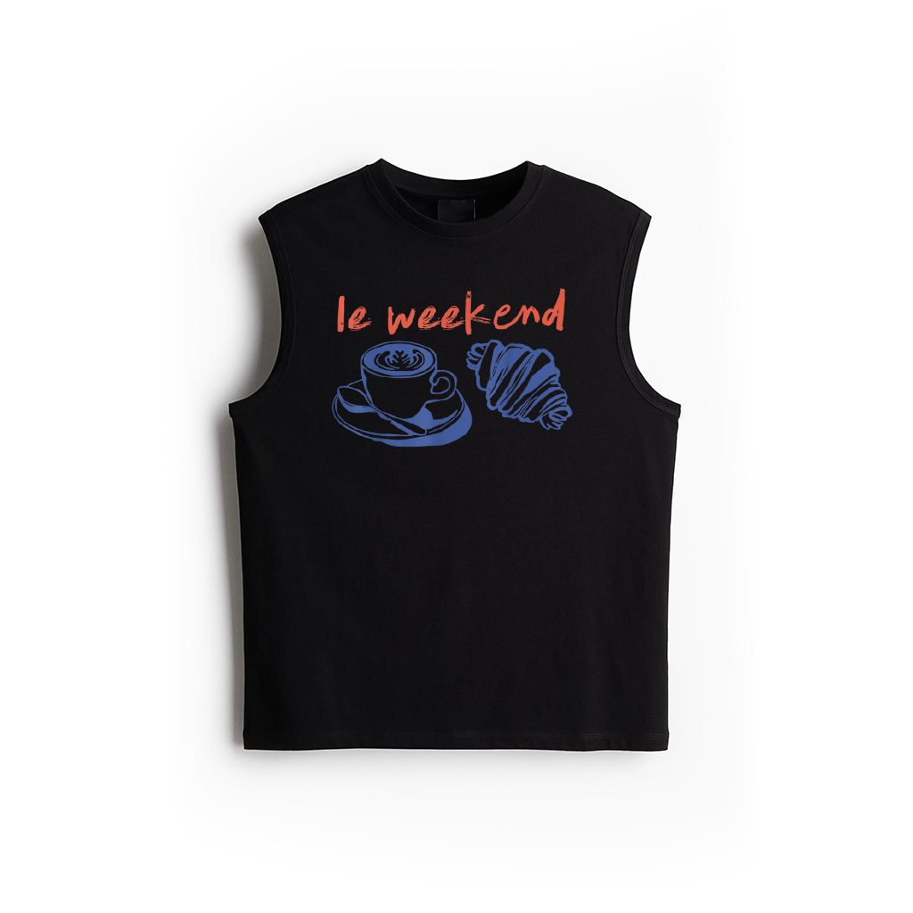 Retro Vintage Le Weekend Coffee Club Croissant Lovers Pastry Tank Top