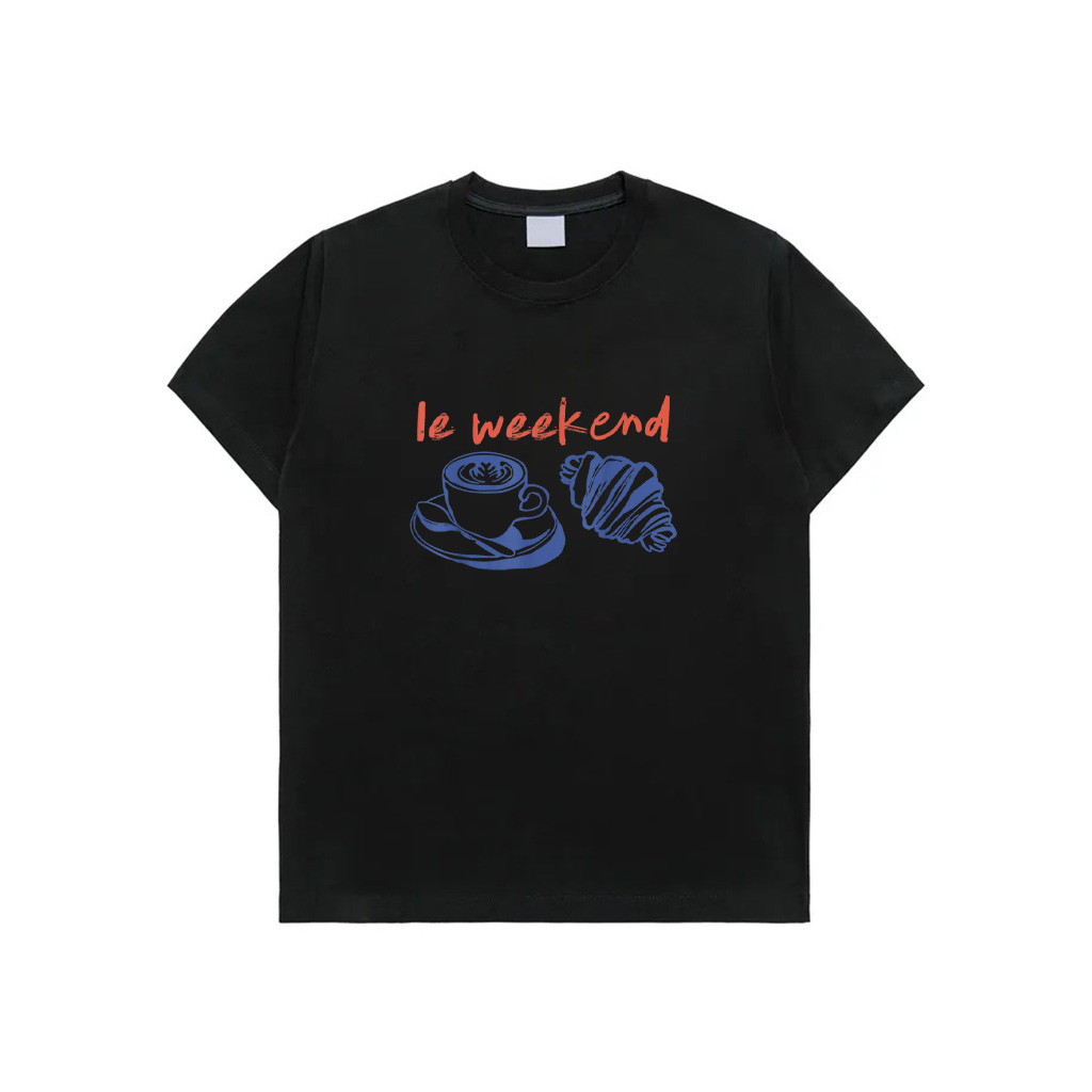 Retro Vintage Le Weekend Coffee Club Croissant Lovers Pastry T-Shirt