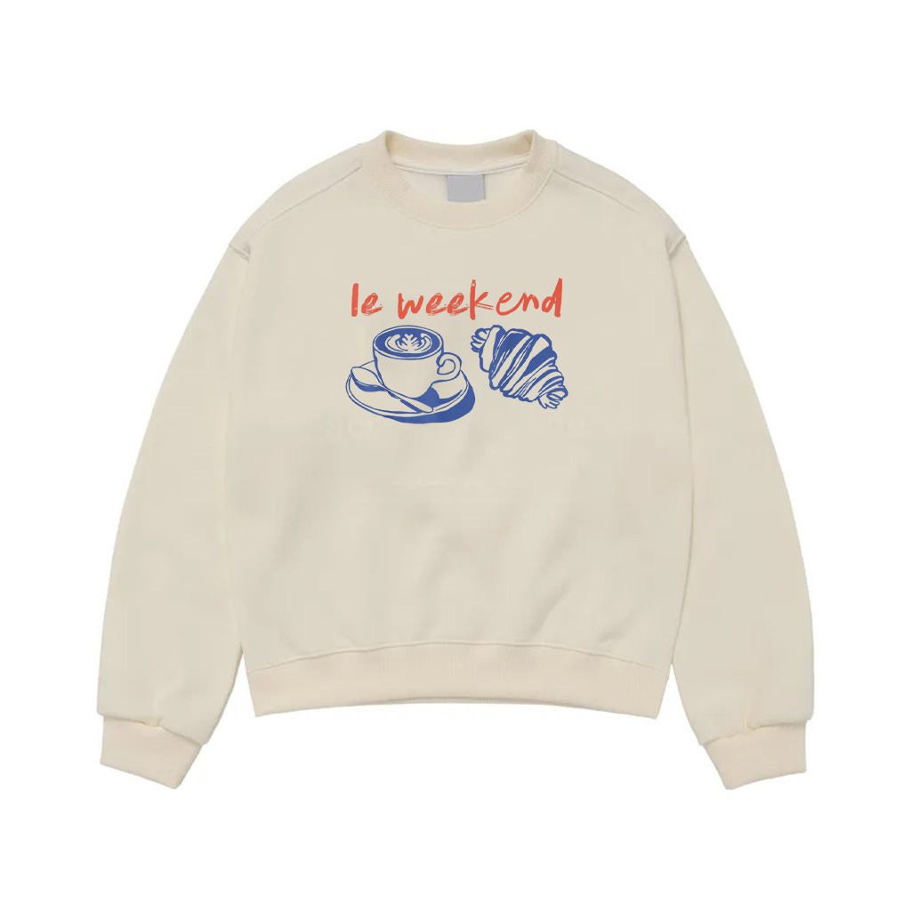 Retro Vintage Le Weekend Lovers Pastry Sweatshirt