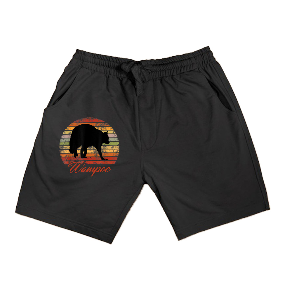 Retro Vintage Racoon Silhouette Shorts