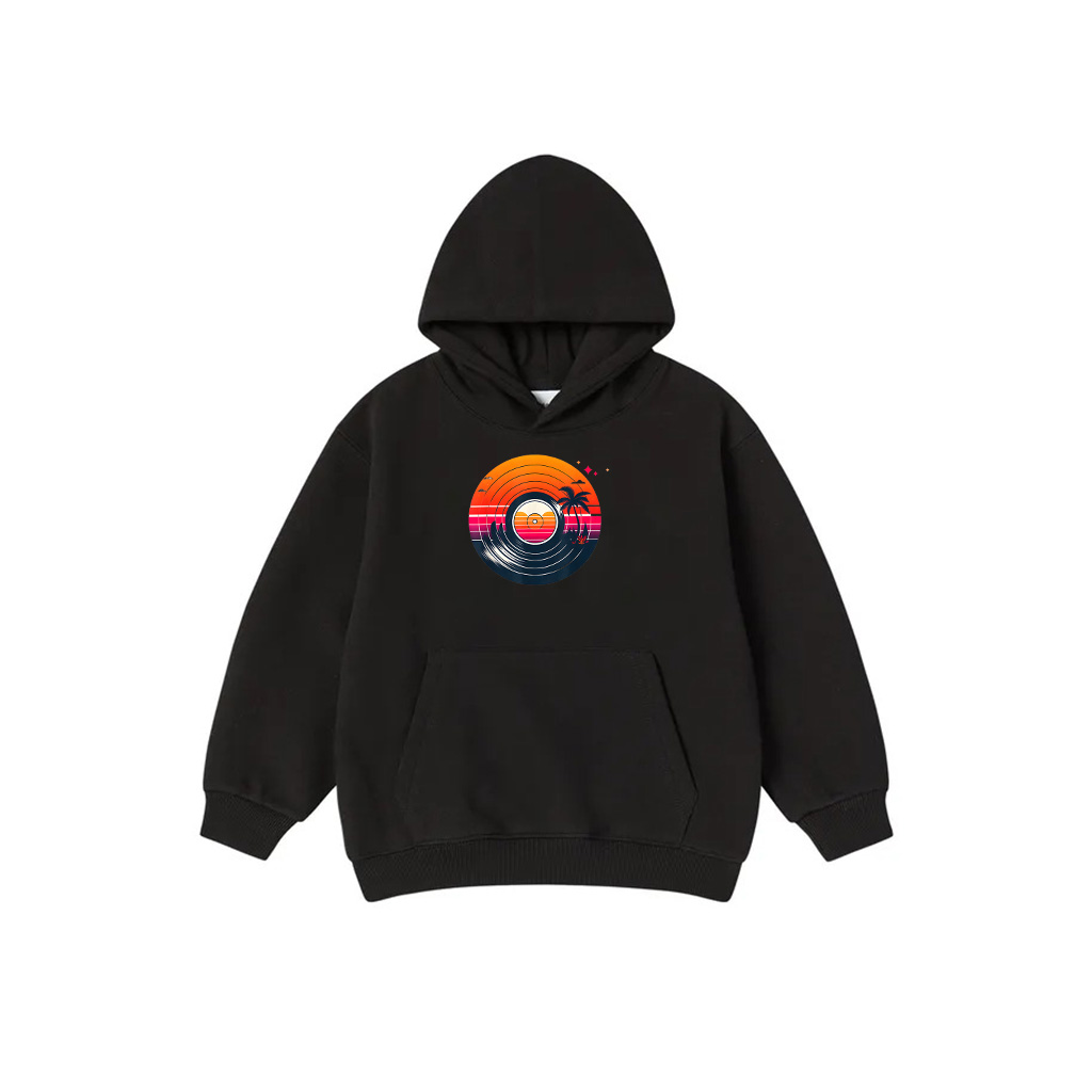 Retro Vintage Sunrise 80S Old Classic Vinyl Records Hoodie