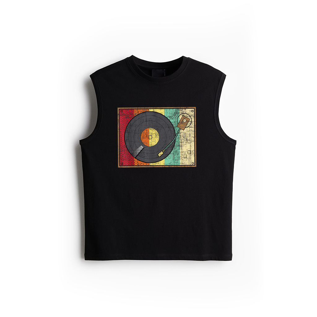 Retro Vintage Vinyl Record Player Turntable Music Lover Tank Top