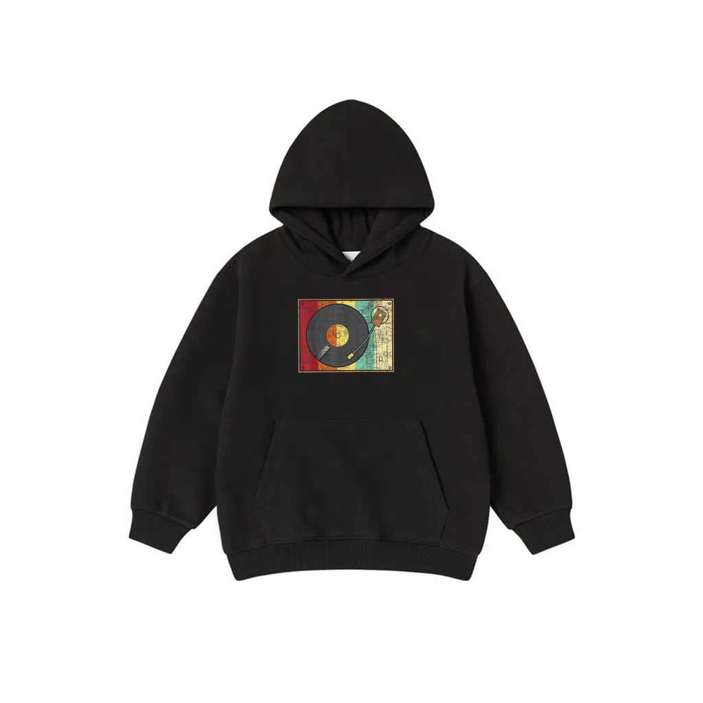 Retro Vintage Vinyl Record Player Turntable Music Lover Hoodie