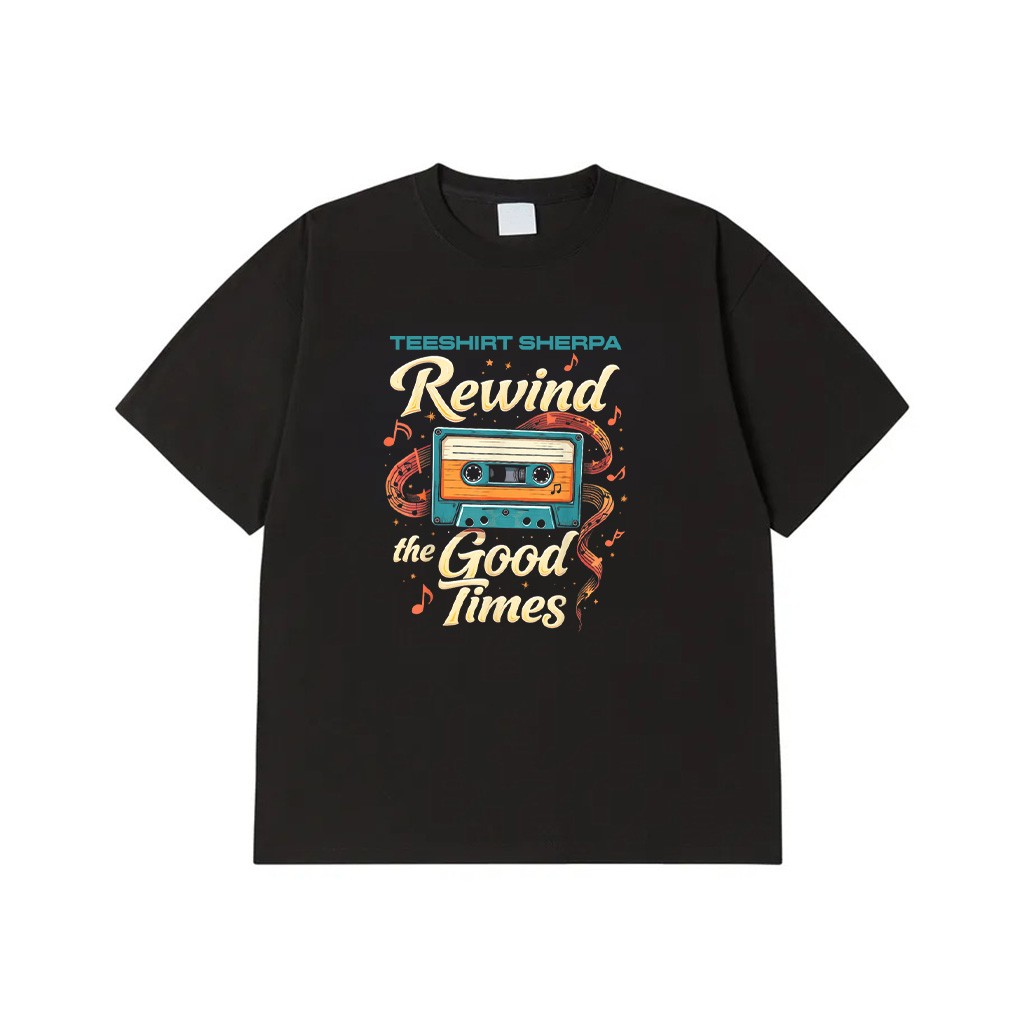 Rewind The Good Times Vintage Cassette Tape T-Shirt