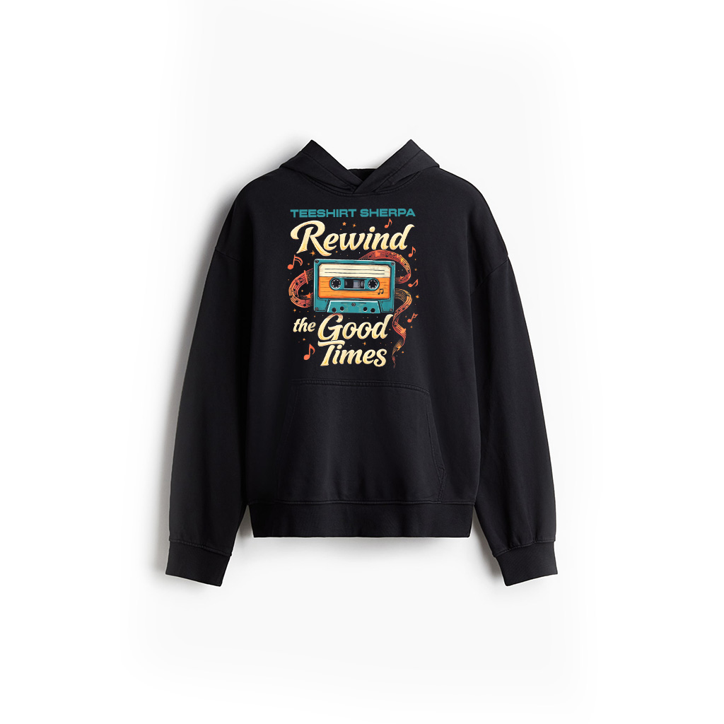 Rewind The Good Times Vintage Cassette Tape Hoodie
