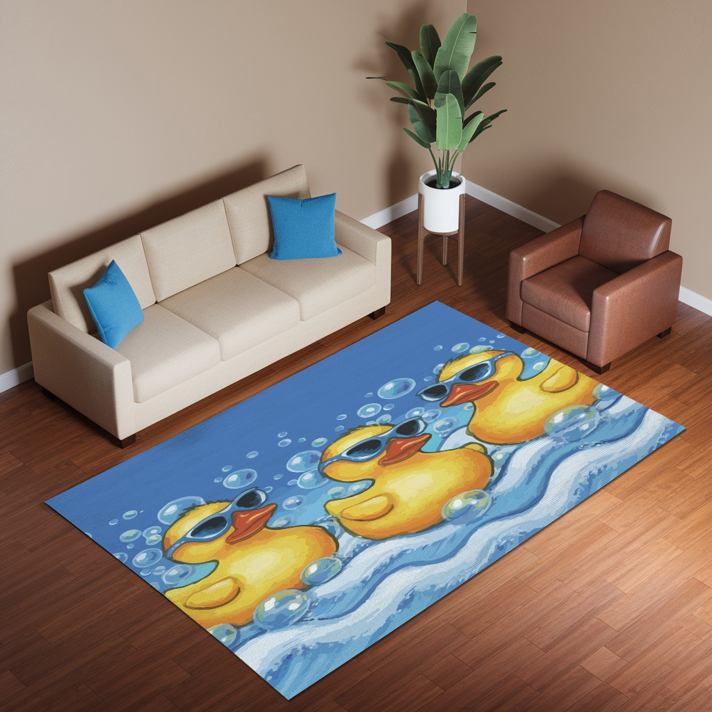 Rubber Ducks Wearing Sun Glasses Rug