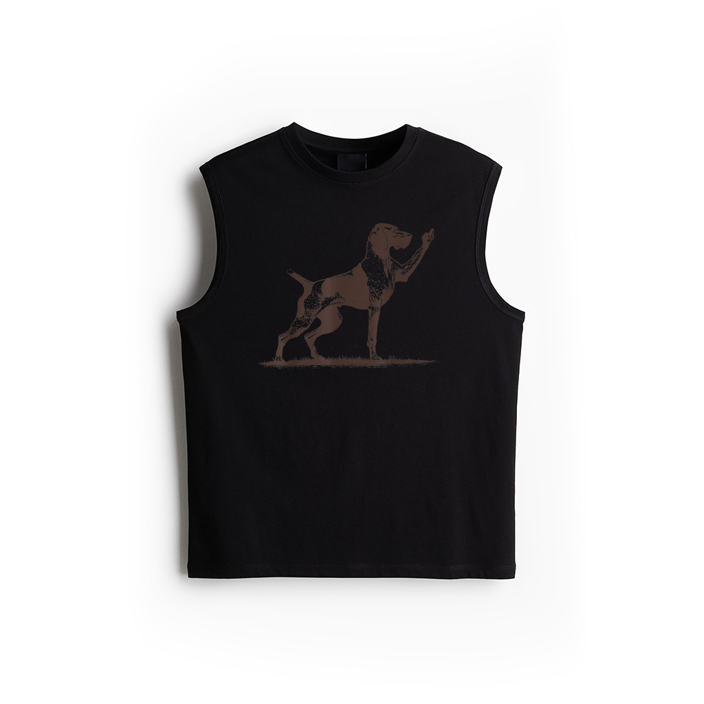 Rude Pointer Dog German Shorthair Dog Midle Finger Hand Tank Top