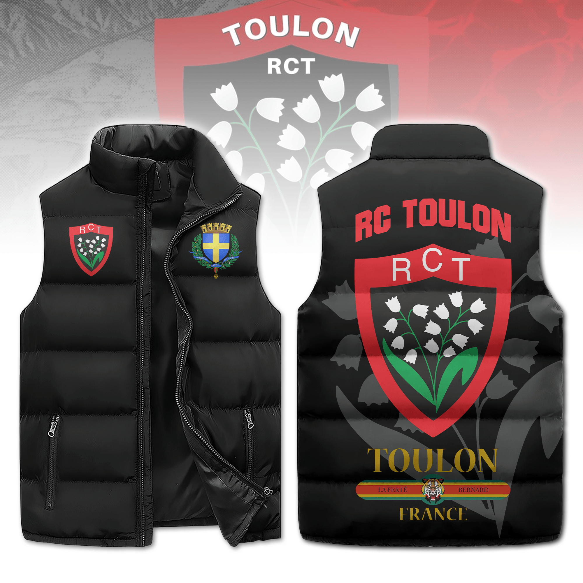 Rugby Club Toulonnais Sleeveless Puffer Jacket