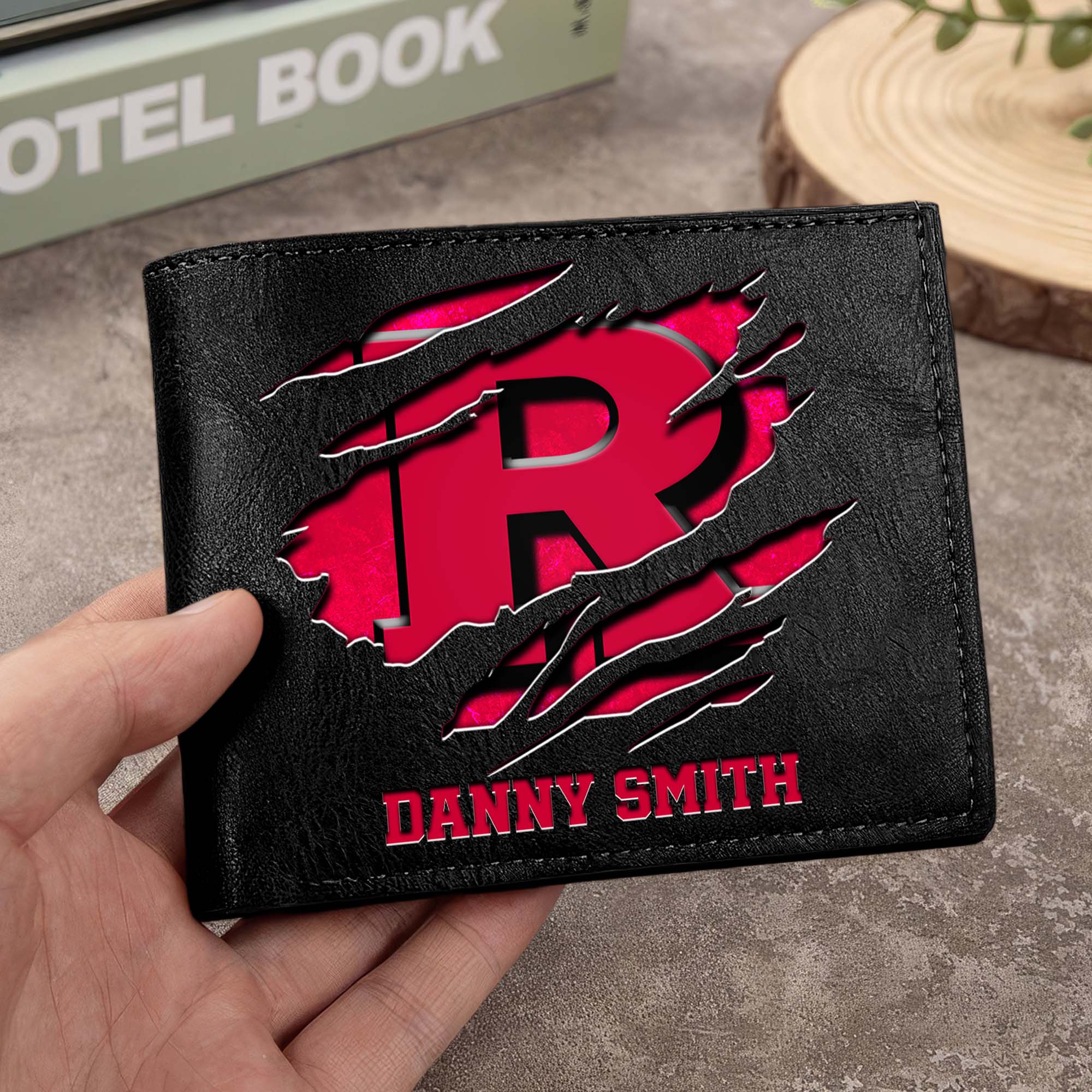 Rutgers Scarlet Knights Men Wallet Custom Your Name, Football Team Men Wallet For Fans, Gifts For Football Lovers