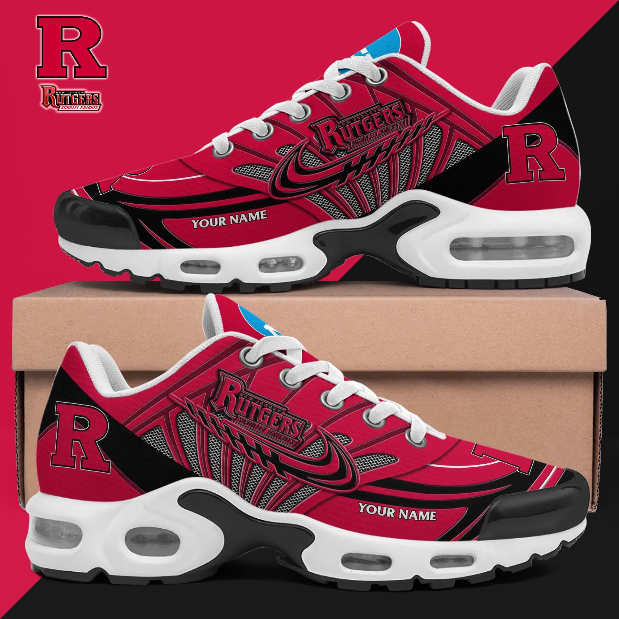 Rutgers Scarlet Knights TN Shoes 2025 Version Custom Your Name, Shoes For Sport Fans, Gift For Fans