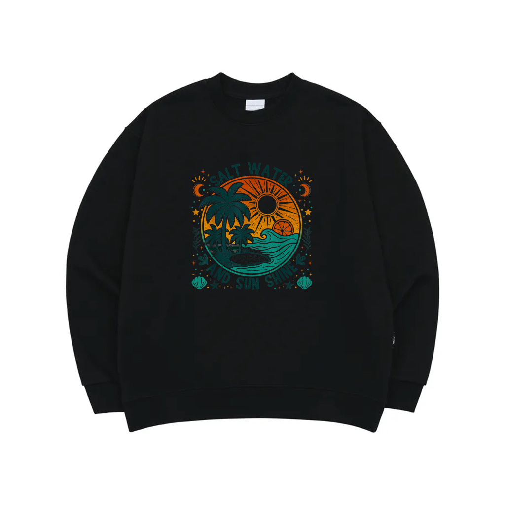 Salt Water And Sunshine Retro Tropical Vibes Ocean Lovers Sweatshirt