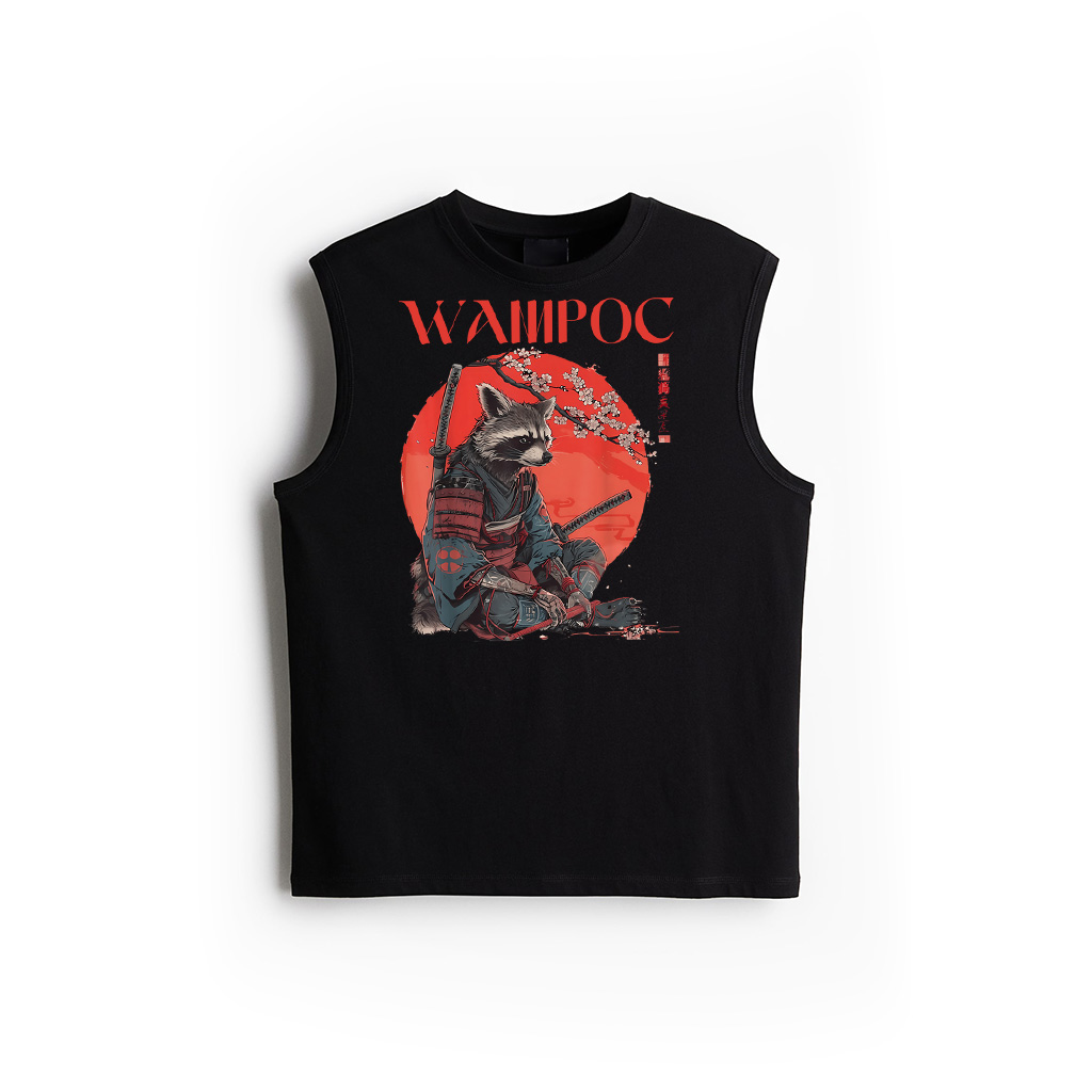 Samurai Racoon Vintage Racoon Ukiyo E Warrior Graphic Art Tank Top