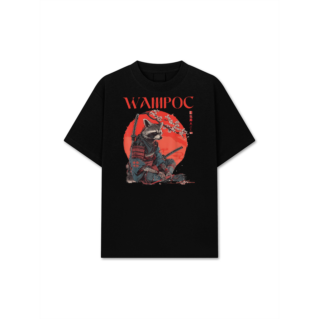 Samurai Racoon Vintage Racoon Ukiyo E Warrior Graphic Art T-Shirt