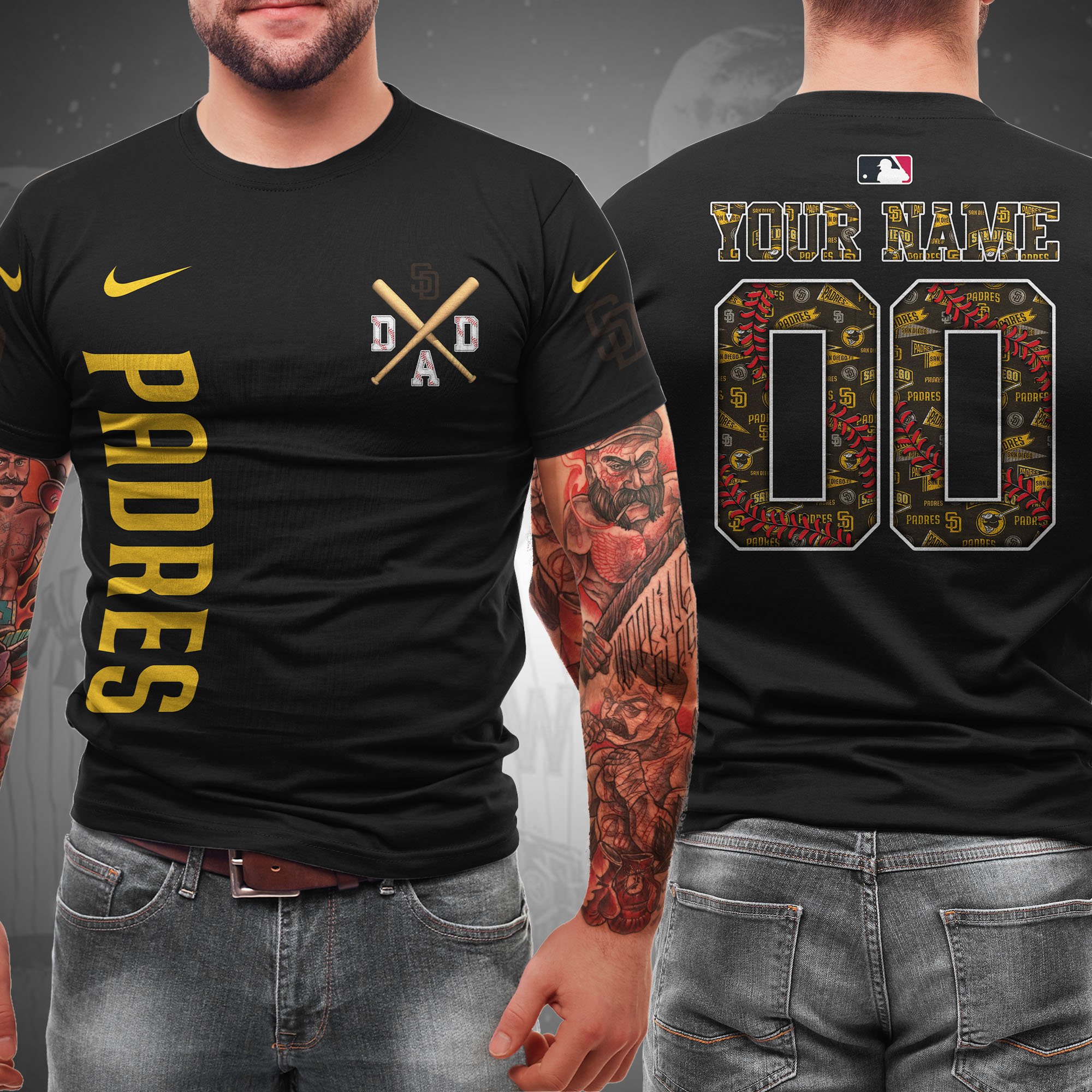 San Diego Padres T-Shirt Custom Name And Number, Sport Team Shirt, Gifts For Dad 