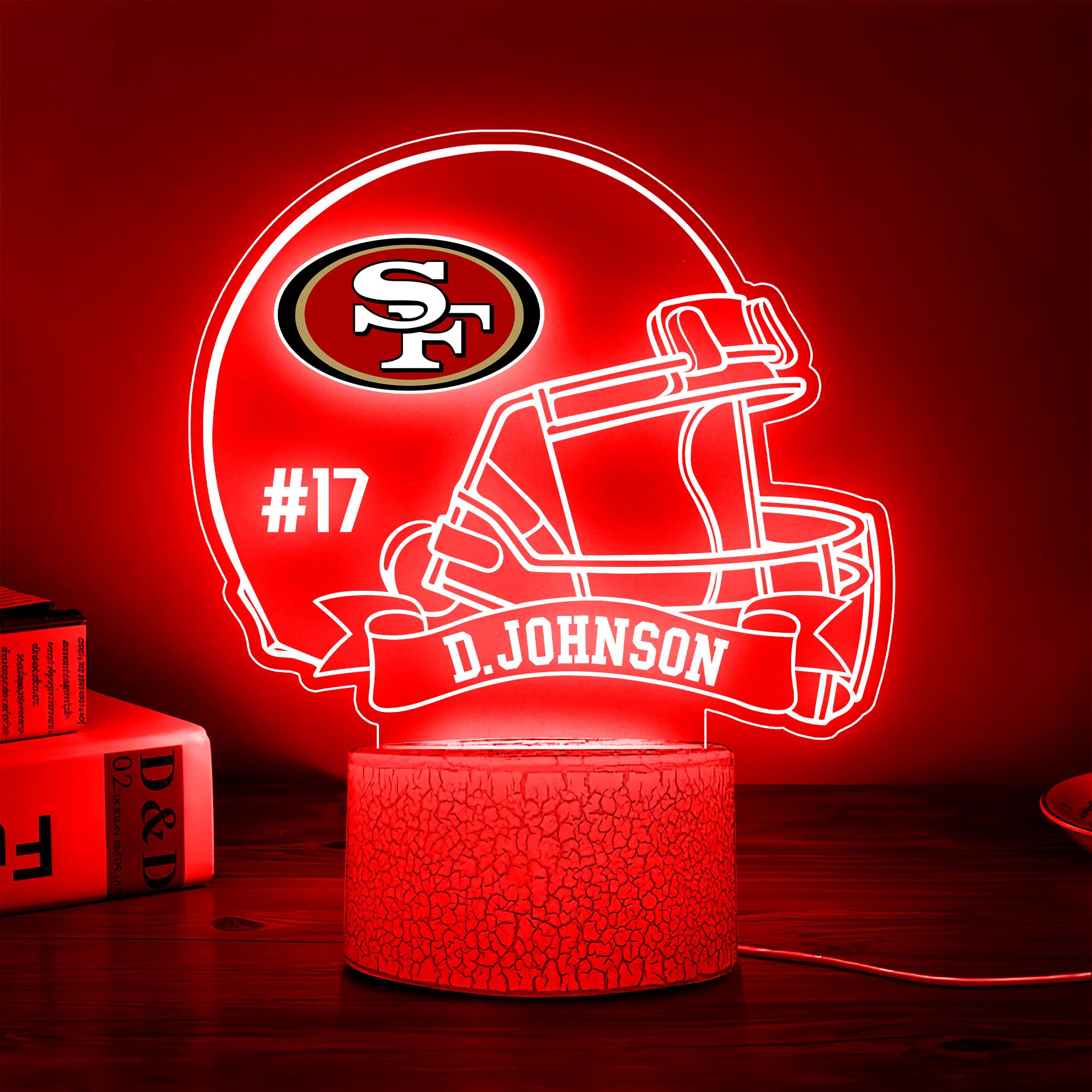 San Francisco 49Ers 3D Led Lamp Custom Name And Number, Sport Lamp, Home Decor 