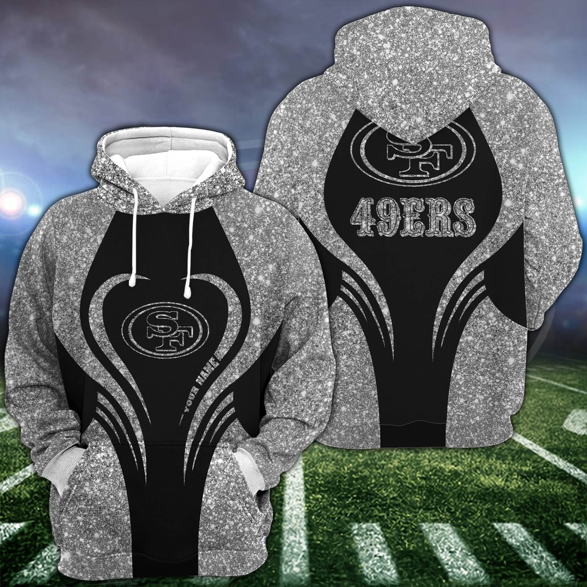 San Francisco 49Ers Hoodie #038 Leggings Set For Women Custom Your Name, Leggings Sport, Football Fan Gift 