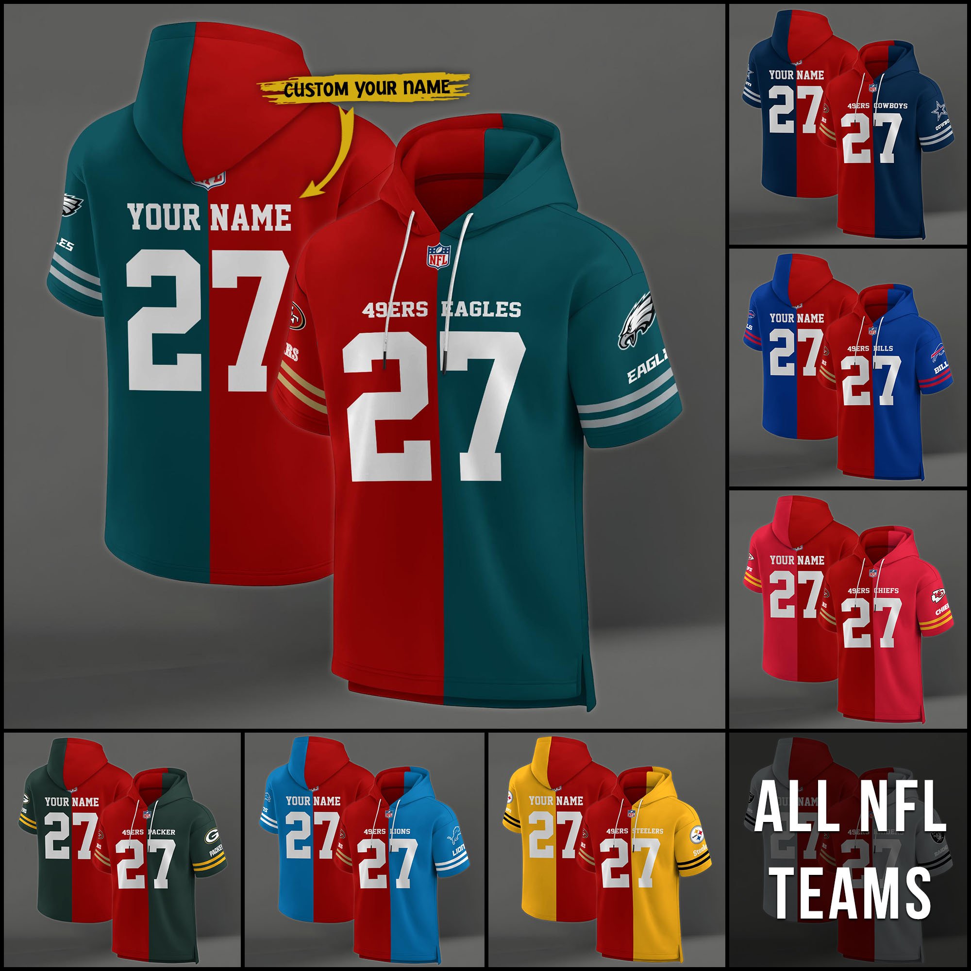 San Francisco 49Ers House Divided Hoodie Custom Name, Number And Team, Hoodie For Football Fans