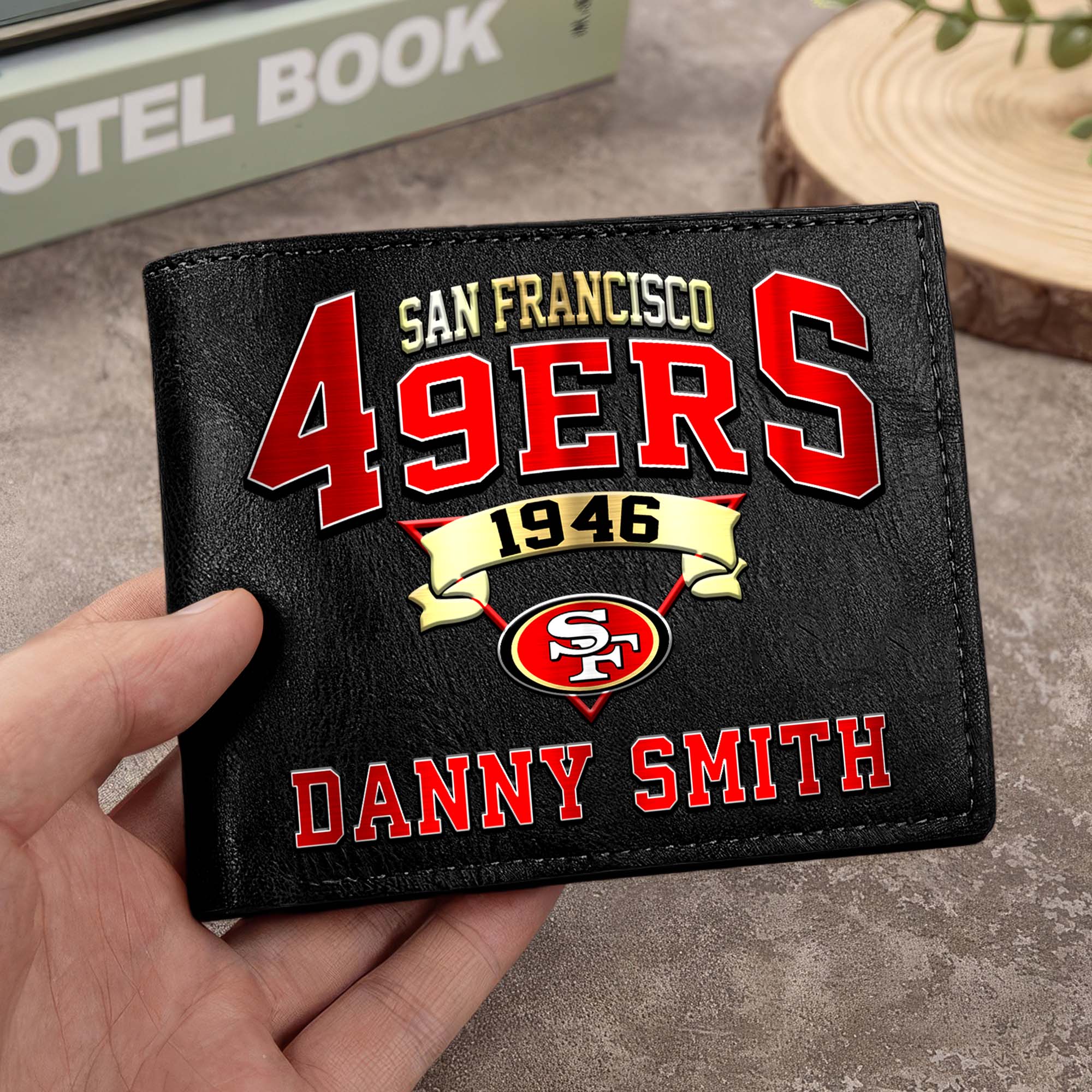 San Francisco 49Ers Men Wallet Custom Your Name, Football Team Men Wallet For Fans, Gifts For Football Lovers