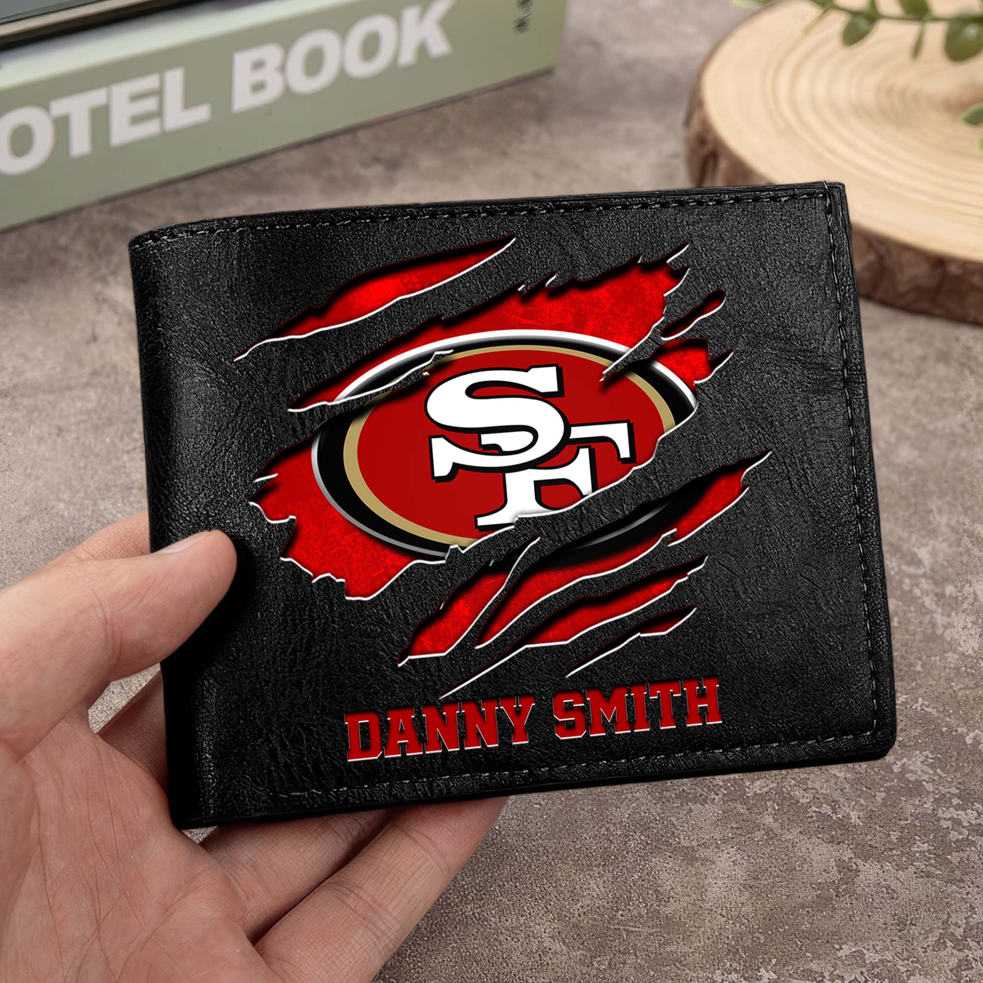 San Francisco 49Ers Men Wallet Custom Your Name, Football Team Men Wallet For Fans, Gifts For Football Lovers